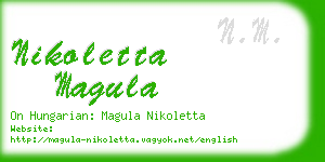 nikoletta magula business card